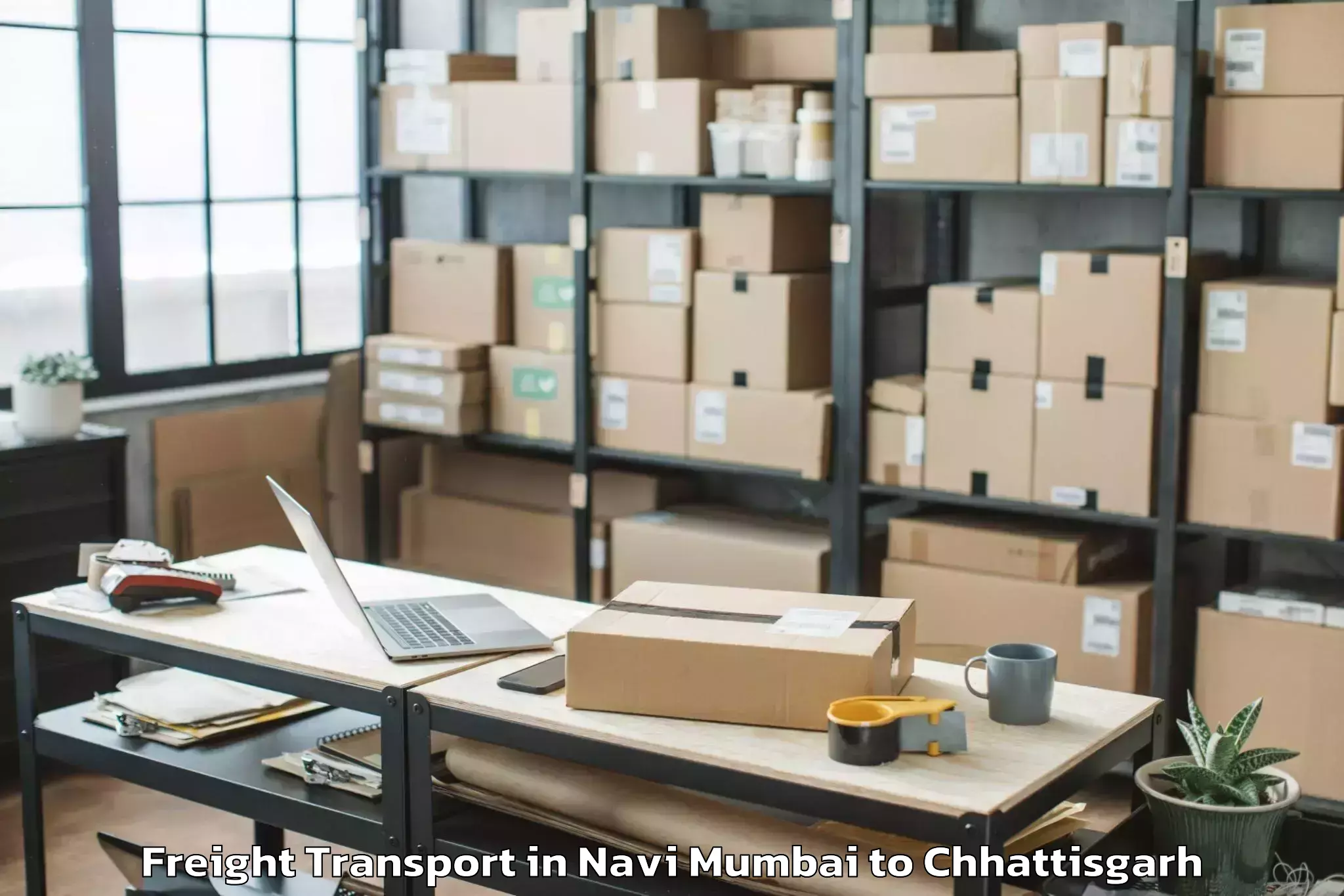 Reliable Navi Mumbai to Malkharoda Freight Transport